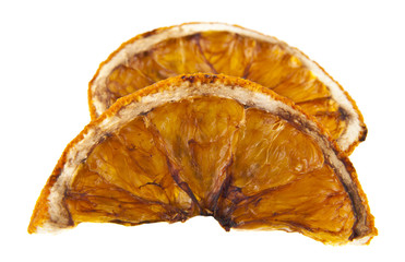 Wall Mural - dried oranges isolated on white background