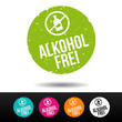 © PicItUp - Alkoholfrei Stempel mit Icon - Eps10 Vektor Button.