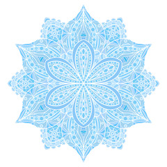 Mandala. Blue indian floral ornament