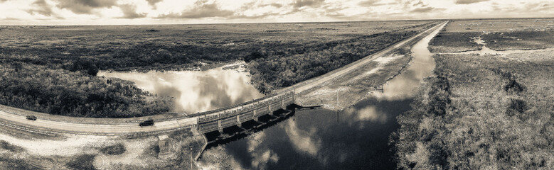 Poster - Beautiful aerial view of Everglades Swamps, Florida - USA