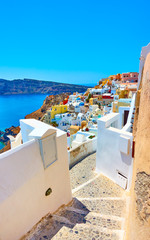 Wall Mural - Streets in Oia in Santorini