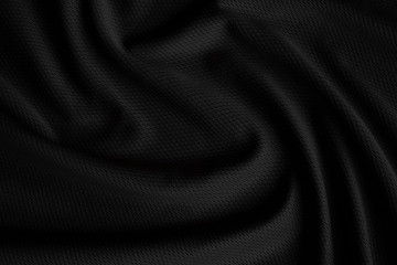 Close up black soft fabric texture use for web design and textile background