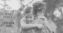 Memorial Day Message With Soldier And Daughter Holding American