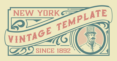 Wall Mural - vintage template. for packaging and branding