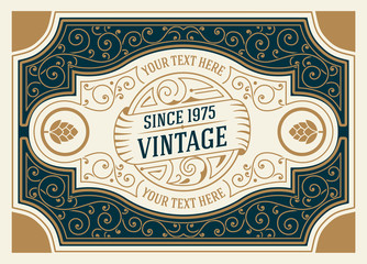 Wall Mural - vintage logo and frame template