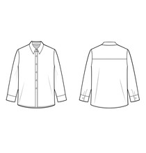 Shirt Top Fashion Flat Technical Drawing Template	