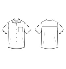 Sticker - Shirt Top fashion flat technical drawing template	