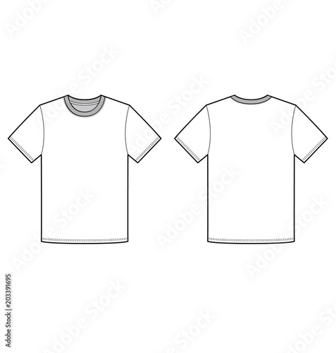Top Tee shirt fashion flat technical drawing template Stock Vector ...