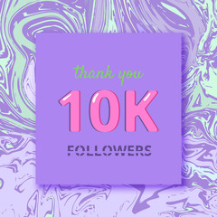 Wall Mural - 10K Followers thank you banner. Vector illustration.