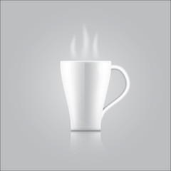 Wall Mural - White cup vector with smoke