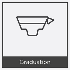 Wall Mural - Graduation icon isolated on white background