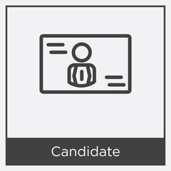 Canvas Print - Candidate icon isolated on white background