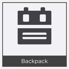 Sticker - Backpack icon isolated on white background