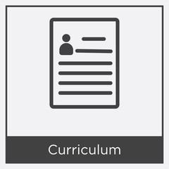 Wall Mural - Curriculum icon isolated on white background