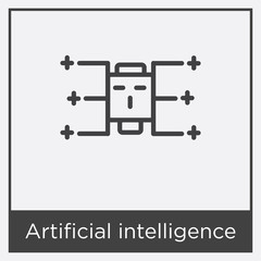 Wall Mural - Artificial intelligence icon isolated on white background