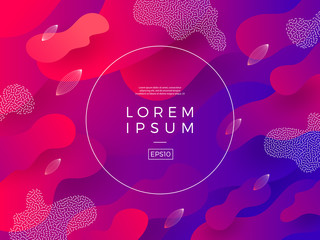 Canvas Print - Abstract vector background. Composition with fluid shape and round frame for text or message.