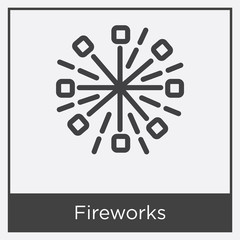 Wall Mural - Fireworks icon isolated on white background