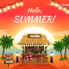 Poster - Hello Summer Bright Tropical Poster