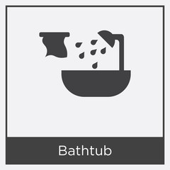 Canvas Print - Bathtub icon isolated on white background