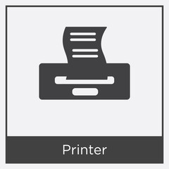 Sticker - Printer icon isolated on white background