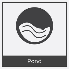 Sticker - Pond icon isolated on white background