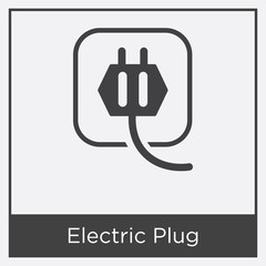 Wall Mural - Electric Plug icon isolated on white background