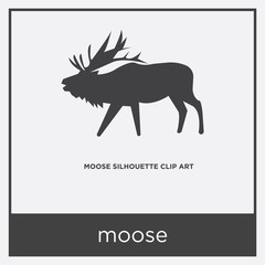 Wall Mural - moose icon isolated on white background