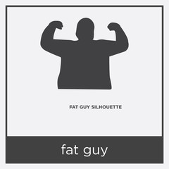Wall Mural - fat guy icon isolated on white background