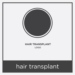 Wall Mural - hair transplant icon isolated on white background