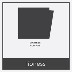 Wall Mural - lioness icon isolated on white background