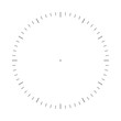 © svitlananiko - Clock face. Measuring circle scale. Measuring round scale, Level indicator, measurement acceleration, circular meter, round meter for household appliances. 12 large divisions, 60 medium. Vector AI10