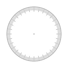 Measuring Circle Scale. Measuring Round Scale, Level Indicator, Measurement Acceleration, Circular Meter, Round Meter For Household Appliances. 32 Large Divisions, 160 Small. Vector AI10