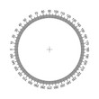 © svitlananiko - Circular Protractor. Protractor grid for measuring degrees. Tilt angle meter. Measuring tool. Measuring circle scale. Measuring round scale, Level indicator, circular meter AI10