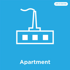 Wall Mural - Apartment icon isolated on blue background