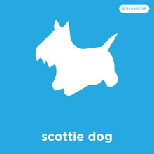 Scottie Dog Icon Isolated On Blue Background