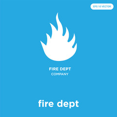 Wall Mural - fire dept icon isolated on blue background