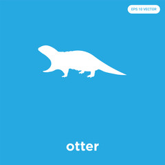 Sticker - otter icon isolated on blue background