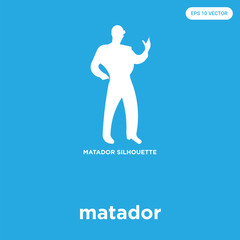 Wall Mural - matador icon isolated on blue background