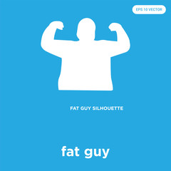 Poster - fat guy icon isolated on blue background