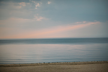 Wall Mural - beautiful pink orange sunset on the sea