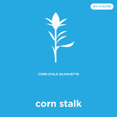 Wall Mural - corn stalk icon isolated on blue background