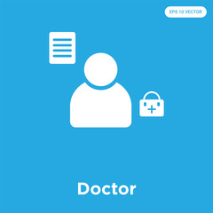 Wall Mural - Doctor icon isolated on blue background