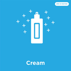 Wall Mural - Cream icon isolated on blue background