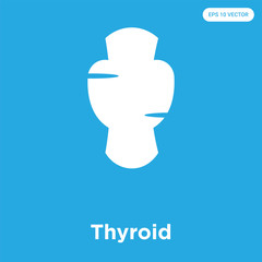 Sticker - Thyroid icon isolated on blue background