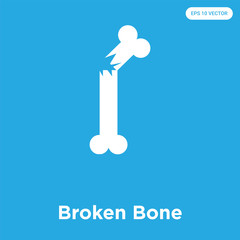 Wall Mural - Broken Bone icon isolated on blue background