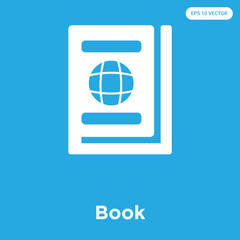 Wall Mural - Book icon isolated on blue background