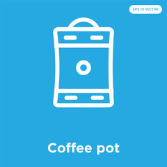 Poster - Coffee pot icon isolated on blue background