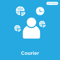 Poster - Courier icon isolated on blue background