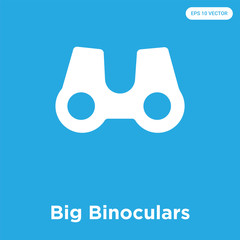 Poster - Big Binoculars icon isolated on blue background