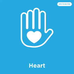 Poster - Heart icon isolated on blue background